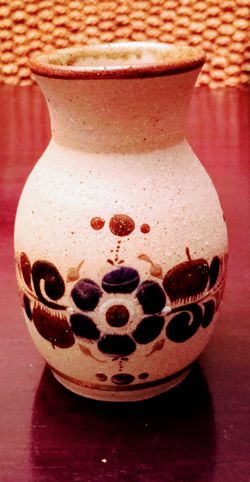 Native hand-painted Mexican vase