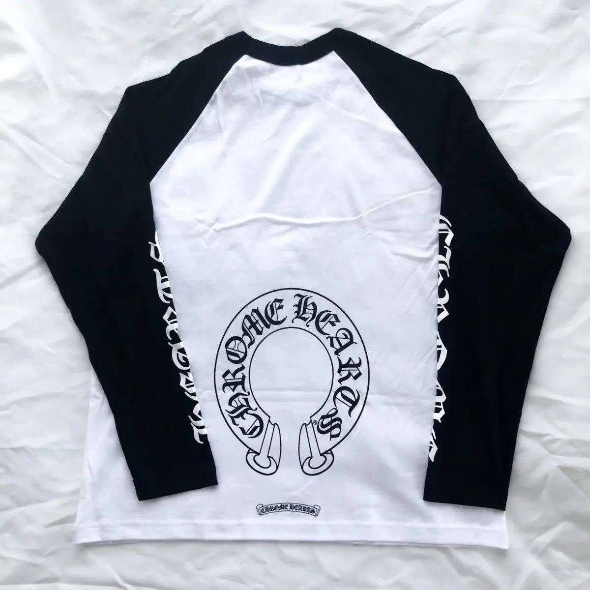 Chrome Shirt Hearts Raglan Black Off White Long Sleeve Tee Denim