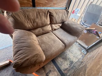 Brown microfiber loveseat