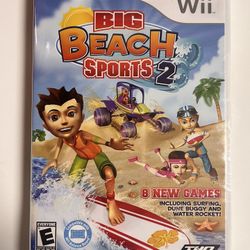 Big Beach Sports 2 (Nintendo Wii) Rated E for Everyone, THQ, Made In USA, U.S. Version, Include Surfing, Dune Buggy, Water Rocket *Brand New & Sealed*
