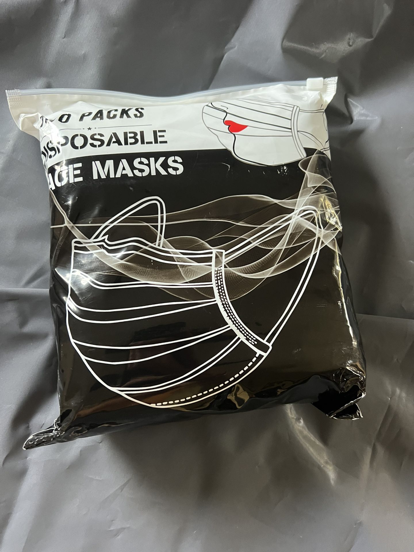 2 Pack Of 100 Face Mask Black New 200 Total 