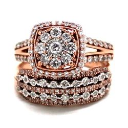 Ladies Diamond/10K Rose Gold Wedding Set
