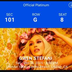 Gwen Stefani  1st row floor at Thunder Valley 