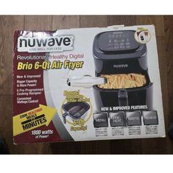 Nuwave Brio 6 QT Digital Air Fryer Black NIB