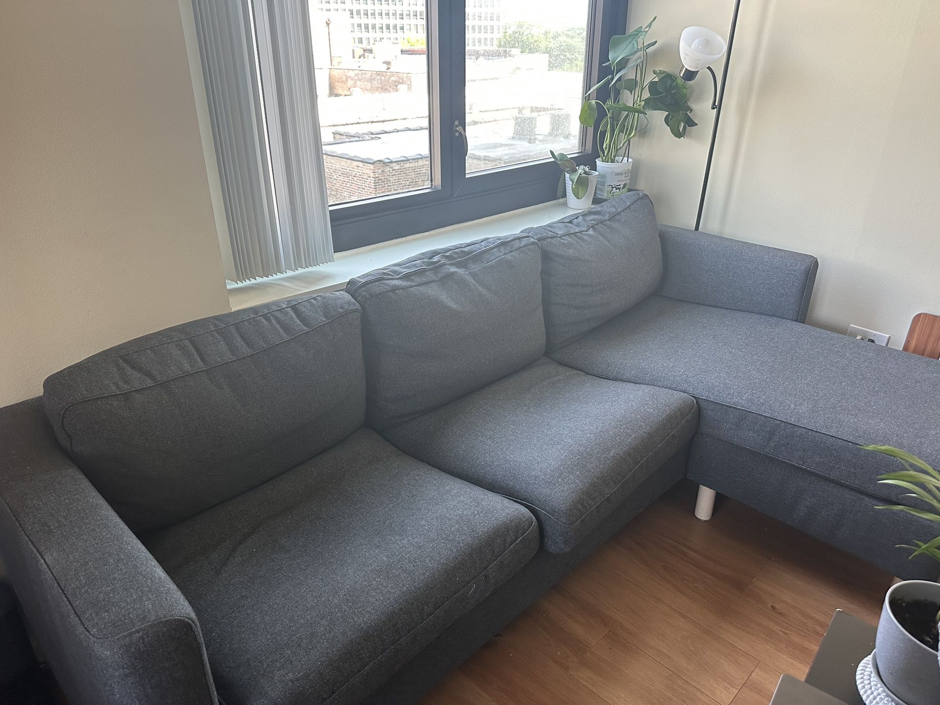 Sofa with Chaise Ikea Parup — Gunnard Dark Gray [like New]