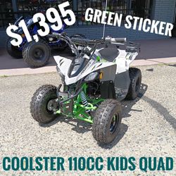 New coolster California green sticker 110cc $1,395 cash price plus taxes and fees