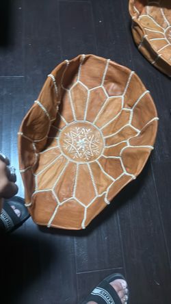Moroccan Leather Pouf Cover