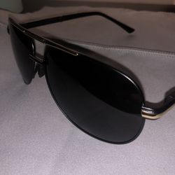 Mens Fashion Aviator Sunglass Kit / Comes With Hard Case And Reusable Microfiber Cloth
