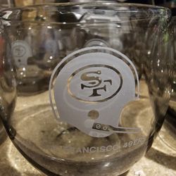 1970's NFL smoke glass cocktail glasses.