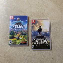 Zelda Breath Of The Wild and Zelda Links Awakening Games For Nintendo Switch