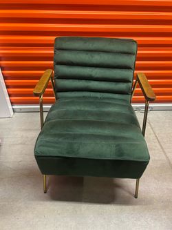 Dark green velvet side chair