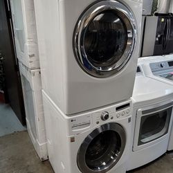 LG Front Loading Washer And Stackable Gas Dryer Set 
