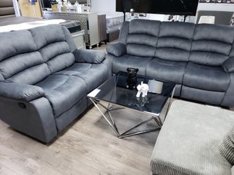 2pc Living Set Sofa And Loveseat,  4 Recliners 