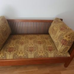 Green Floral Custom Craftsman Loveseat