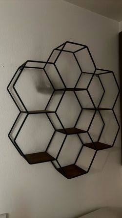 Hexagonal Honeycomb Wall Shelf