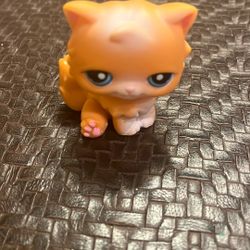 LPS Littlest Pet Shop Orange White Frosted Persian Cat #153