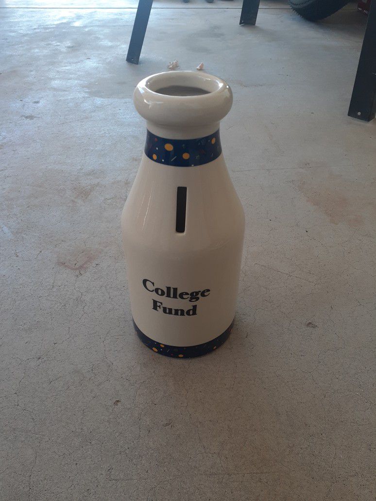 Ceramic Milk Bottle +piggybank