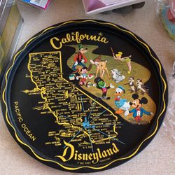 1960’s  California Metal  map Walt Disney Souvenir