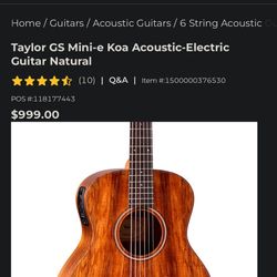 Taylor GS Mini-e Koa Acoustic-Electric Guitar Natural