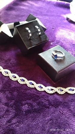 Triple Fun in Blue Crystal CZ's