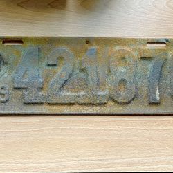 1919 OHIO LICENSE PLATE - $  35.00 
