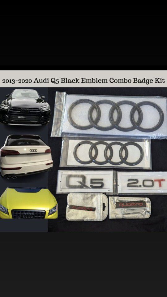 2013-2020 Audi Q5 Black Emblem Combo Badge Kit