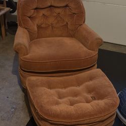 Plush Accent Chair With Ottoman