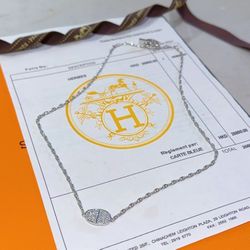 Hermès H Letter Oval Necklace
