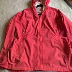 Coral women’s north face rain jacket sz medium