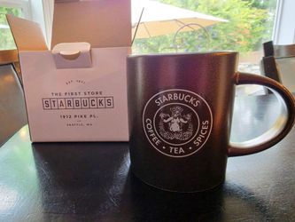Starbucks Pike Place First Store Coffee Brown Shimmer Mug NEW IN BOX