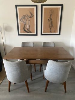 Plank and Beam Dining Table & 4 Chairs