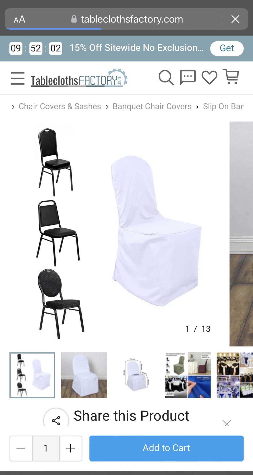 200 available White Polyester Banquet Chair Cover, Reusable Stain Resistant Slip On Chair Cover $1.00 each