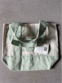 Trader Joe’s Green Striped Mini Tote Bag 💚🌿