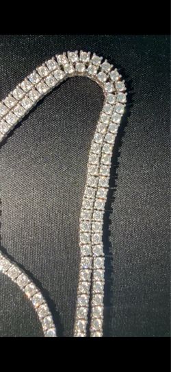 Moissanite Tennis Chain 22” 3mm + Iced Jesus Piece Pendant
