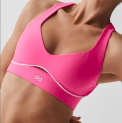 Alo Yoga Airlift Speedwork Bra Paradise Pink Women’s Size Lrg NWT