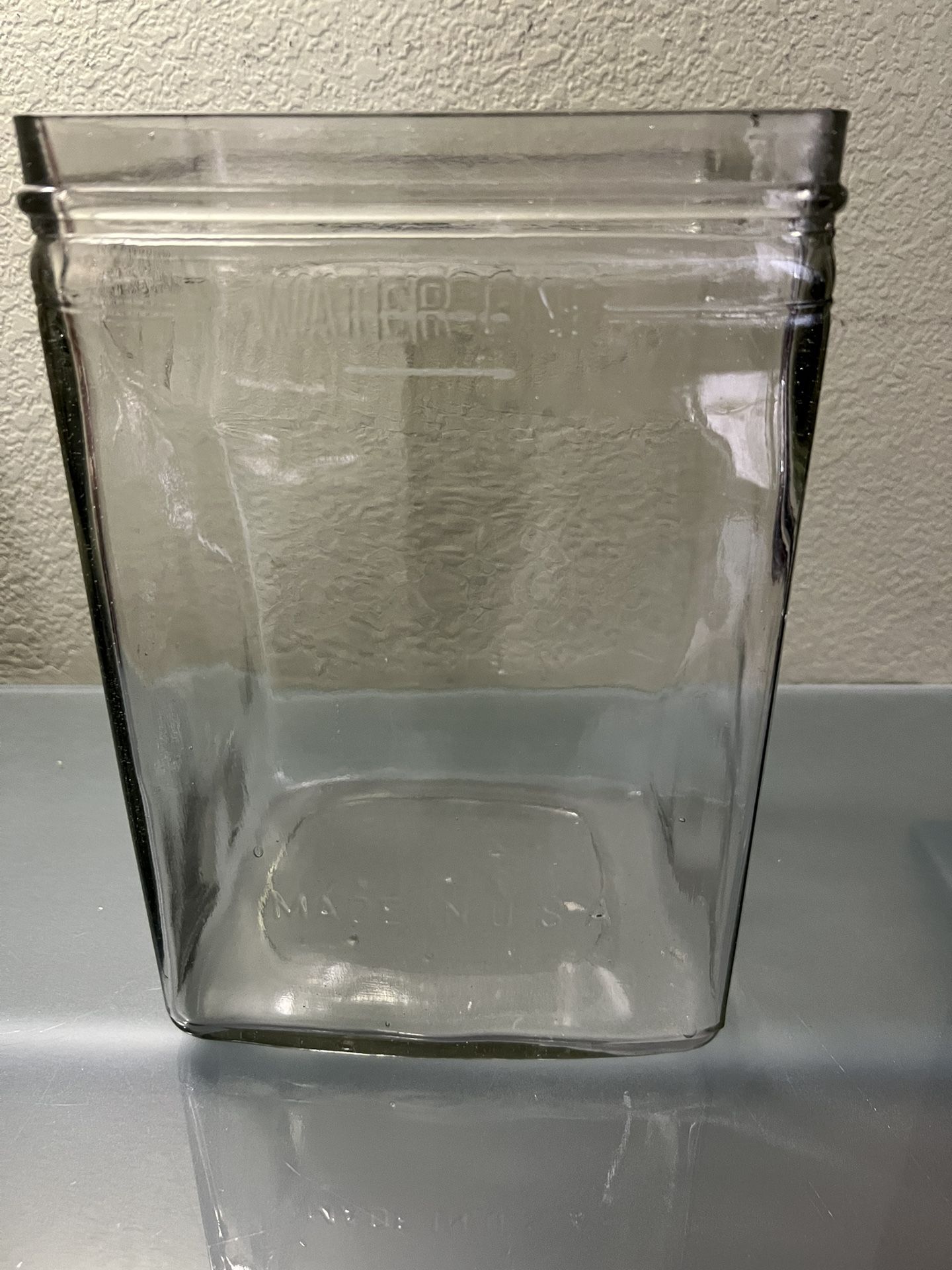 Antique vintage Excuse Large Glass Battery Jar KXH 13 2 W/ Water Line Marking Very Nice Made In USA