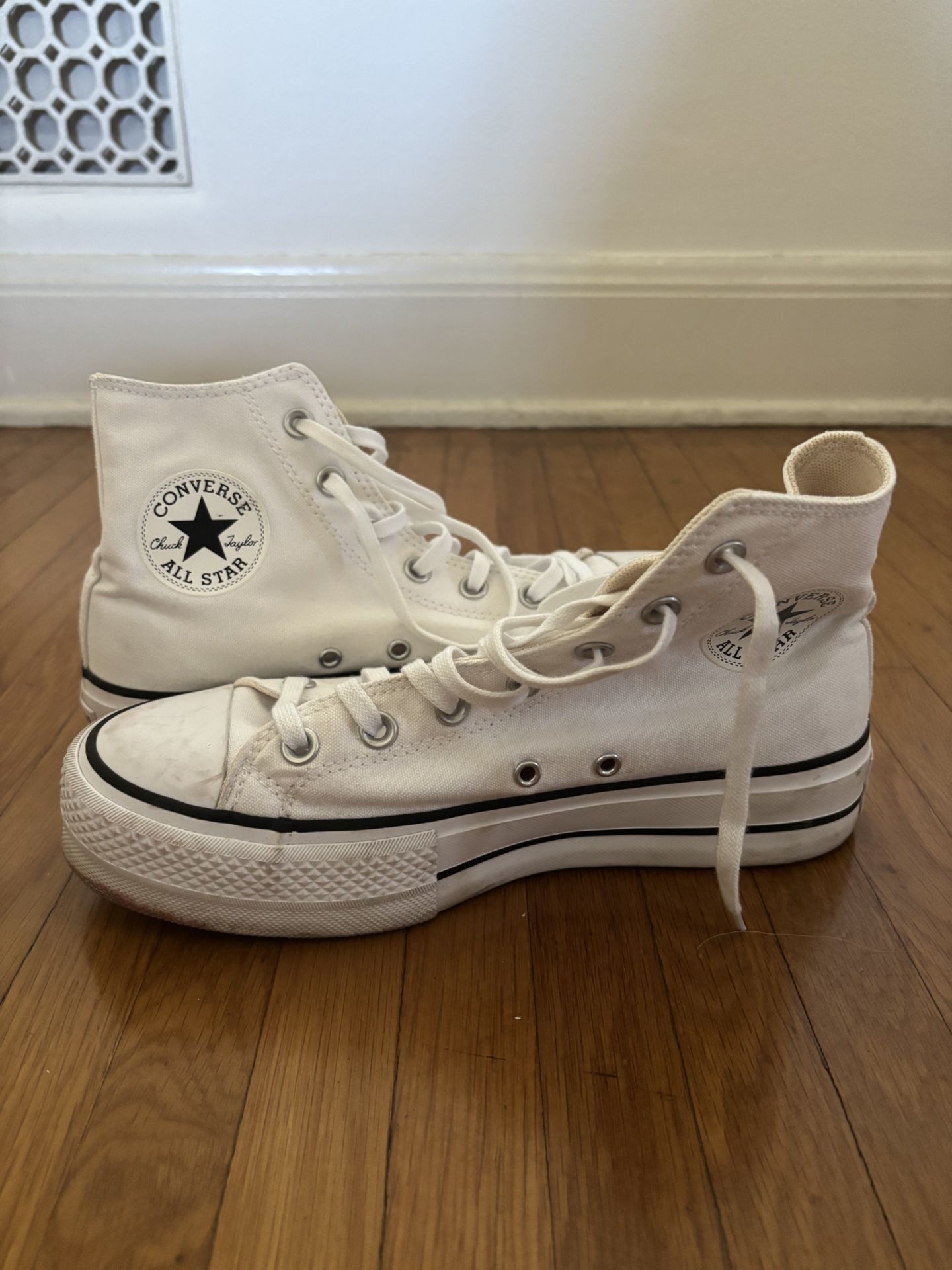 White Platform Converse All Star