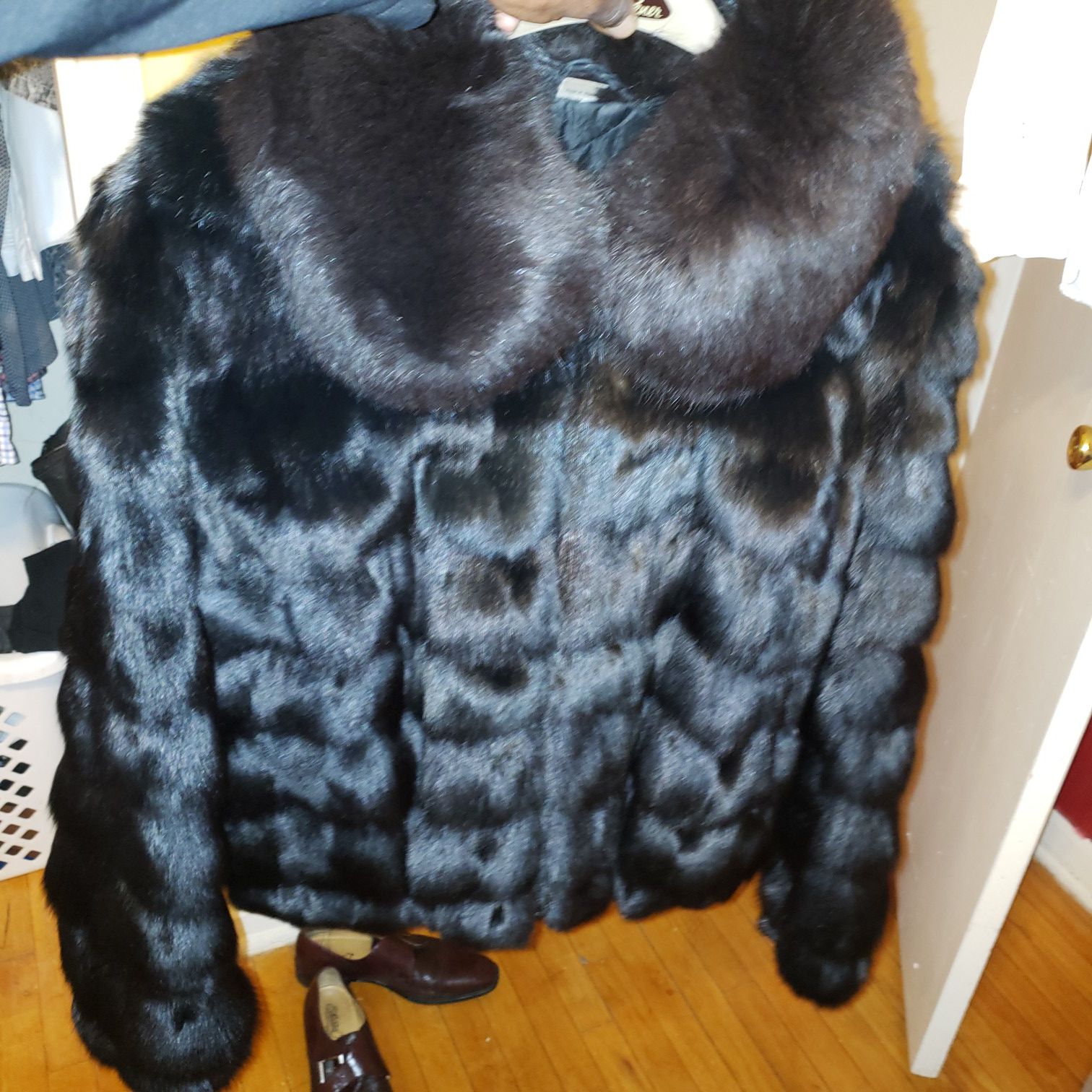 Real Black Fox Fur Coat