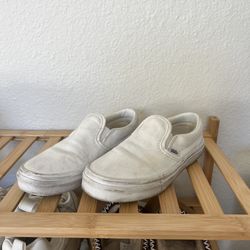 Vans White Slip on