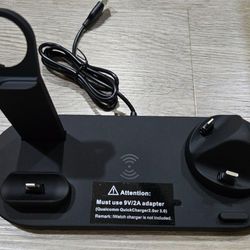 Wireless Charging Station, Compatible for AirPods Pro/iPhone/iWatch Series, 4 in1 Qi Fast Wireless Charger Stand Dock 