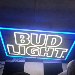Blue And White Bud Light Neon Sign