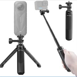 Mini Extension Tripod Rod for GoPro Adjustable Camera Tripod Holder Portable Selfie Stick with Dual-Claws for DJI OSMO Action360/5Pro/4/3/GoPro 13/12/
