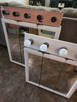 2 Bathroom Medicine Cabinets & 2 Light Fixtures HANDYMAN SPECIAL