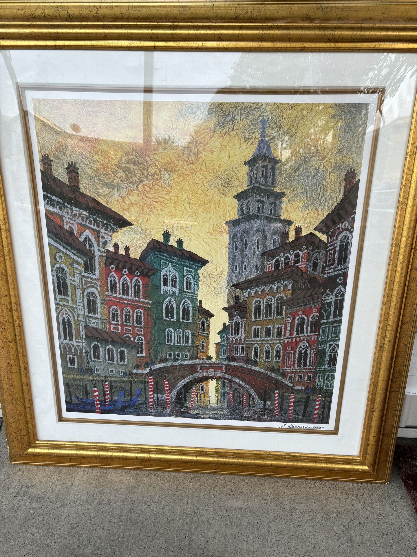 Anatole Krasnyansky Seriolithograph 🌅 Venice Yellow Sunset