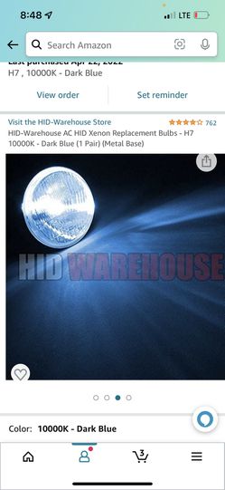 HID-Warehouse AC HID Xenon Replacement Bulbs - H7 10000K - Dark Blue (1 Pair) (Metal Base) Thumbnail