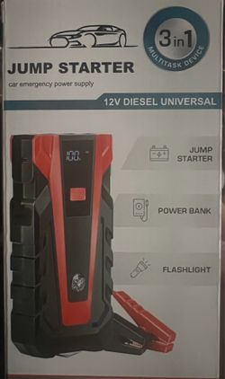 BRAND NEW IN BOX 6000A Car Battery Jump Starter,12V Portable Jump Starter Battery Pack (up to 9.0L Gasoline and 7.0L Diesel Engine), Jump Box with 3 M