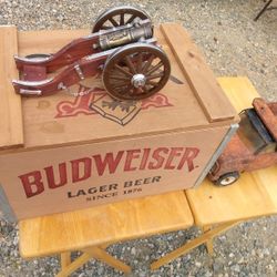 Wooden Cannon Replica or Vintage Budweiser Wooden Box.