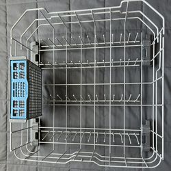 Lower Dishrack with Wheels and Silverware Basket