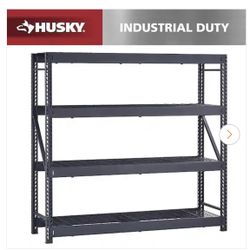 TWO HUSKY BLACK INDUSTRIAL STORAGE RACKS - Great Condition LIKE NEW 