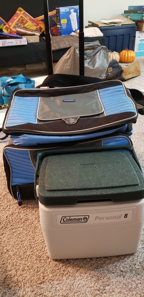 Thermos Cooler Bag With Wheels And  Coleman Personal Ice Box